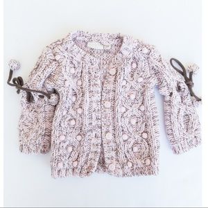 Petit Lem 6 months Pink & Brown sweater